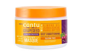 Cantu Grapeseed Strengthening Treatment Masque with Almond Oil  Jojoba & Olive Oil Mango Butter (Deep Conditioning) 340g 12 oz.